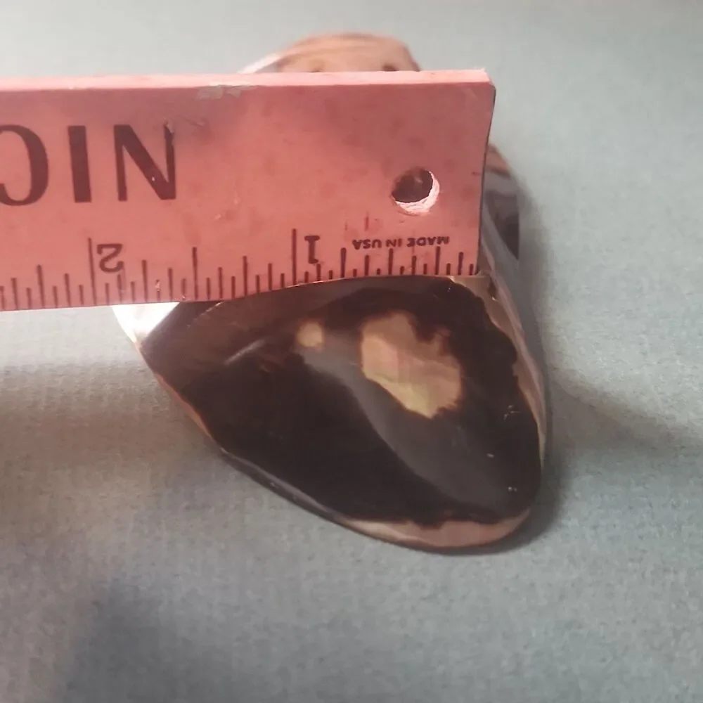 NOS  VINTAGE  ABALONE SHELL UNISEX FASHION OVAL BELT BUCKLE skirt scarf holder